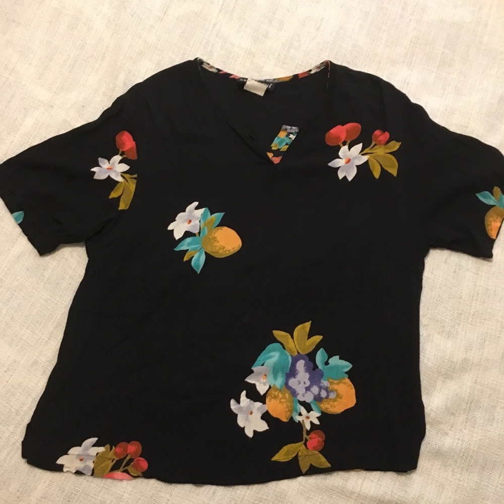 Carole Little Shirt - Fruit & Floral Shirt Vintage